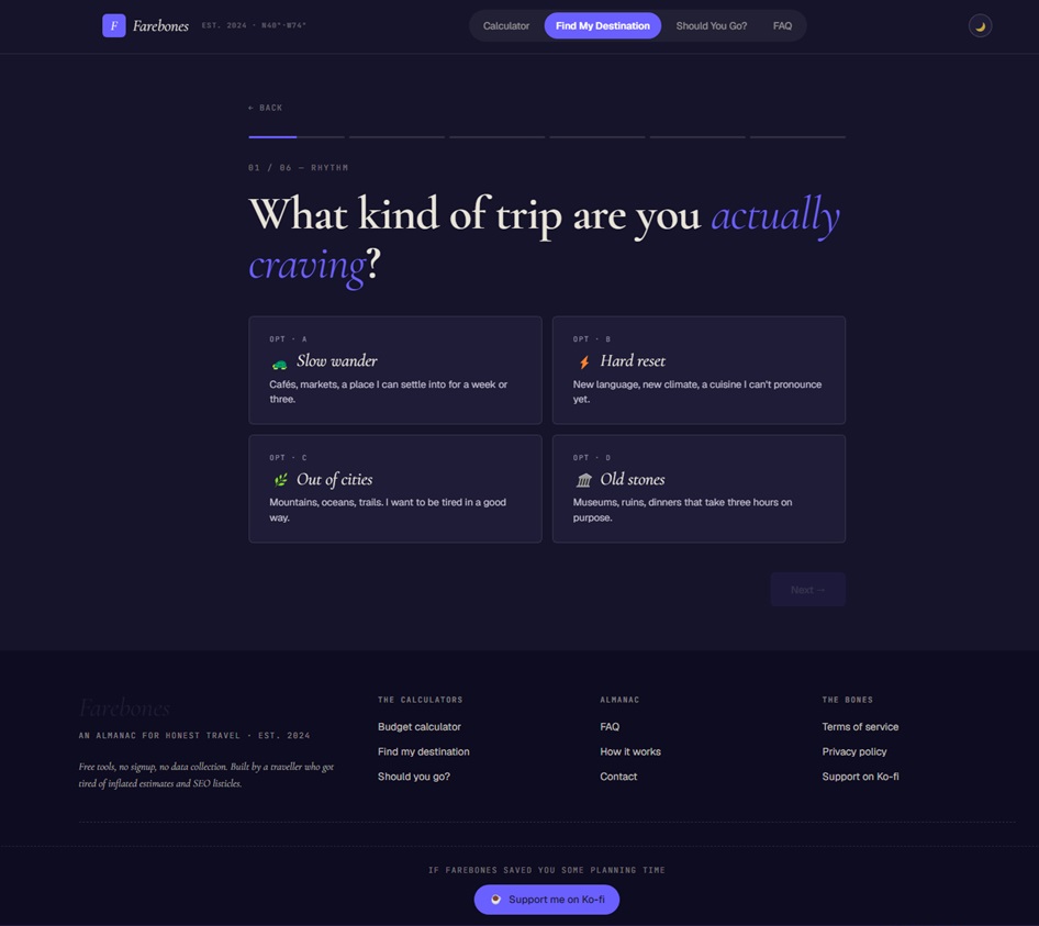 Destination quiz